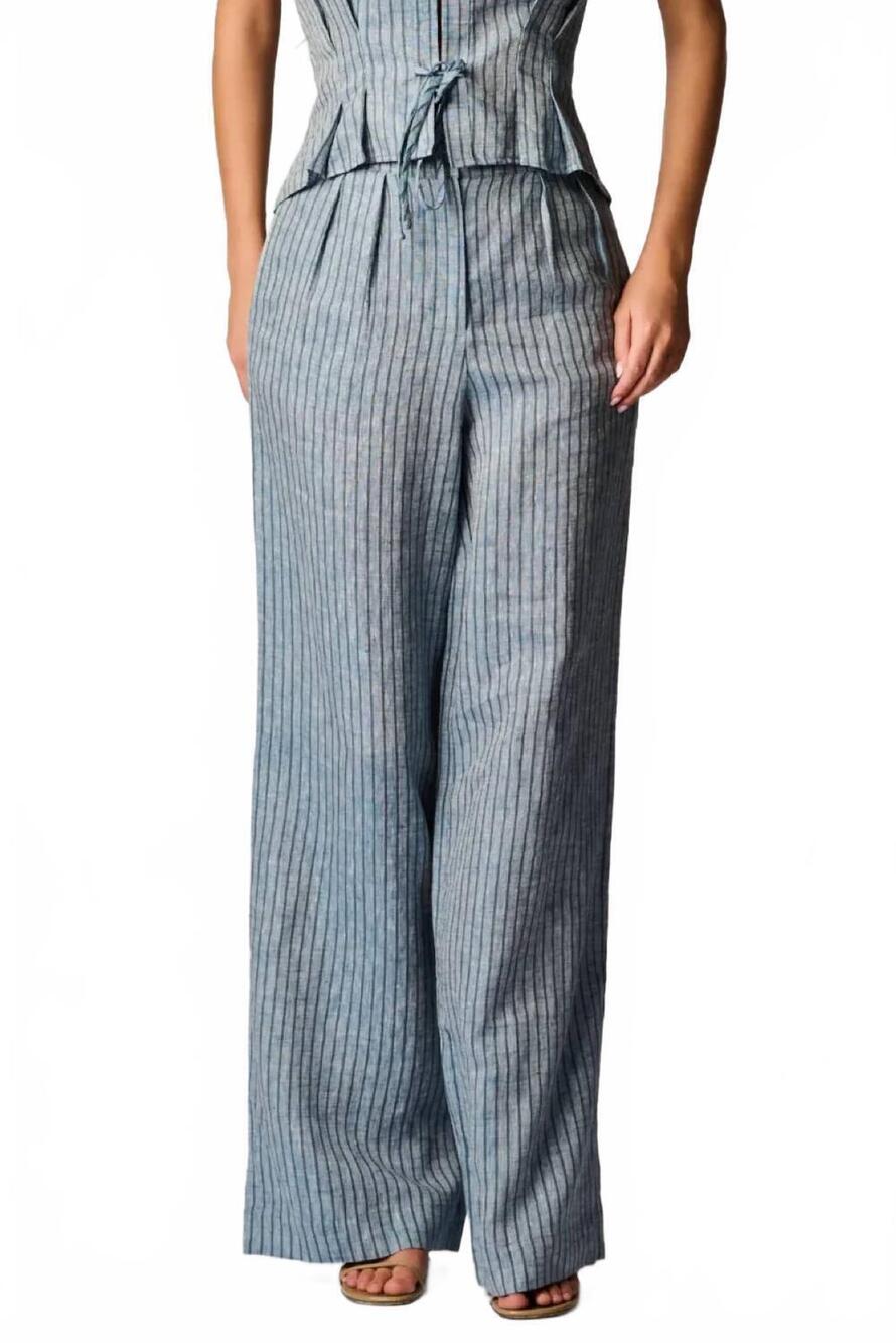 NEW HEVRON alina pant in navy stripe